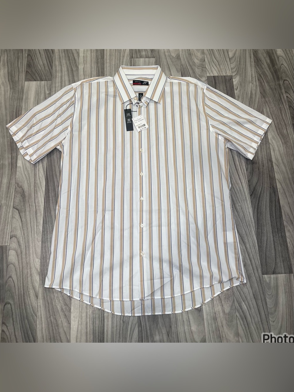 SIZE XL MENS J.FERRAR NWT SLIM STRETCH SHORT SLEEVE BUTTON UP